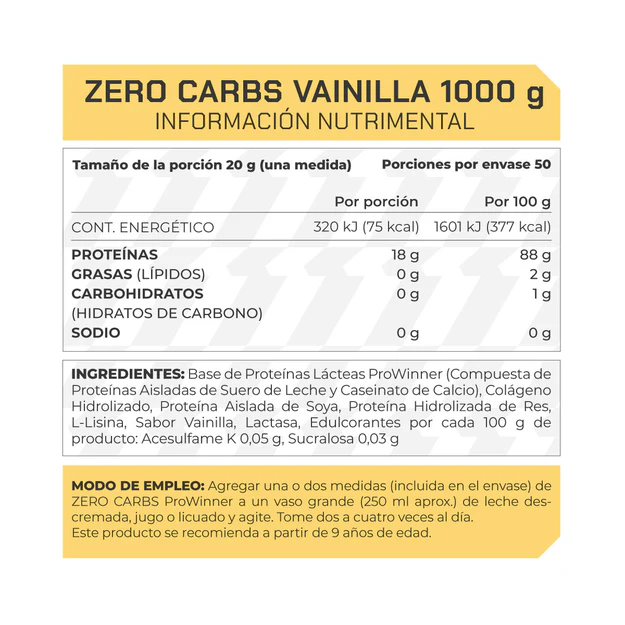 Prowinner Zero carbs 1 kg - Imagen 2